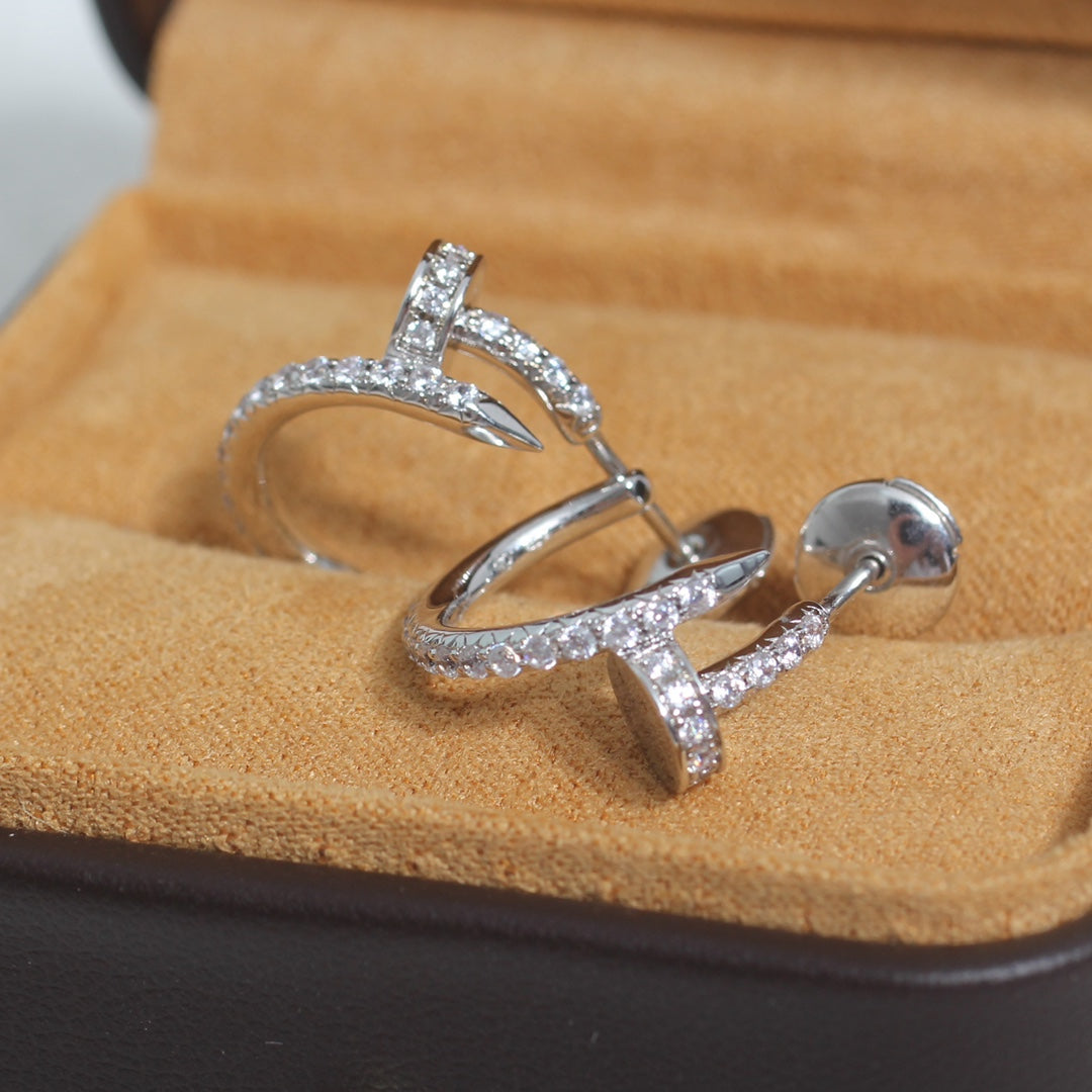 [Rose Jewelrys]JUSTE EARRINGS 12.75MM SILVER DIAMOND