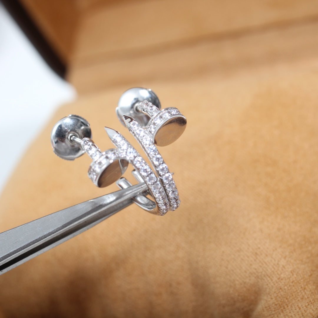 [Rose Jewelrys]JUSTE EARRINGS 12.75MM SILVER DIAMOND