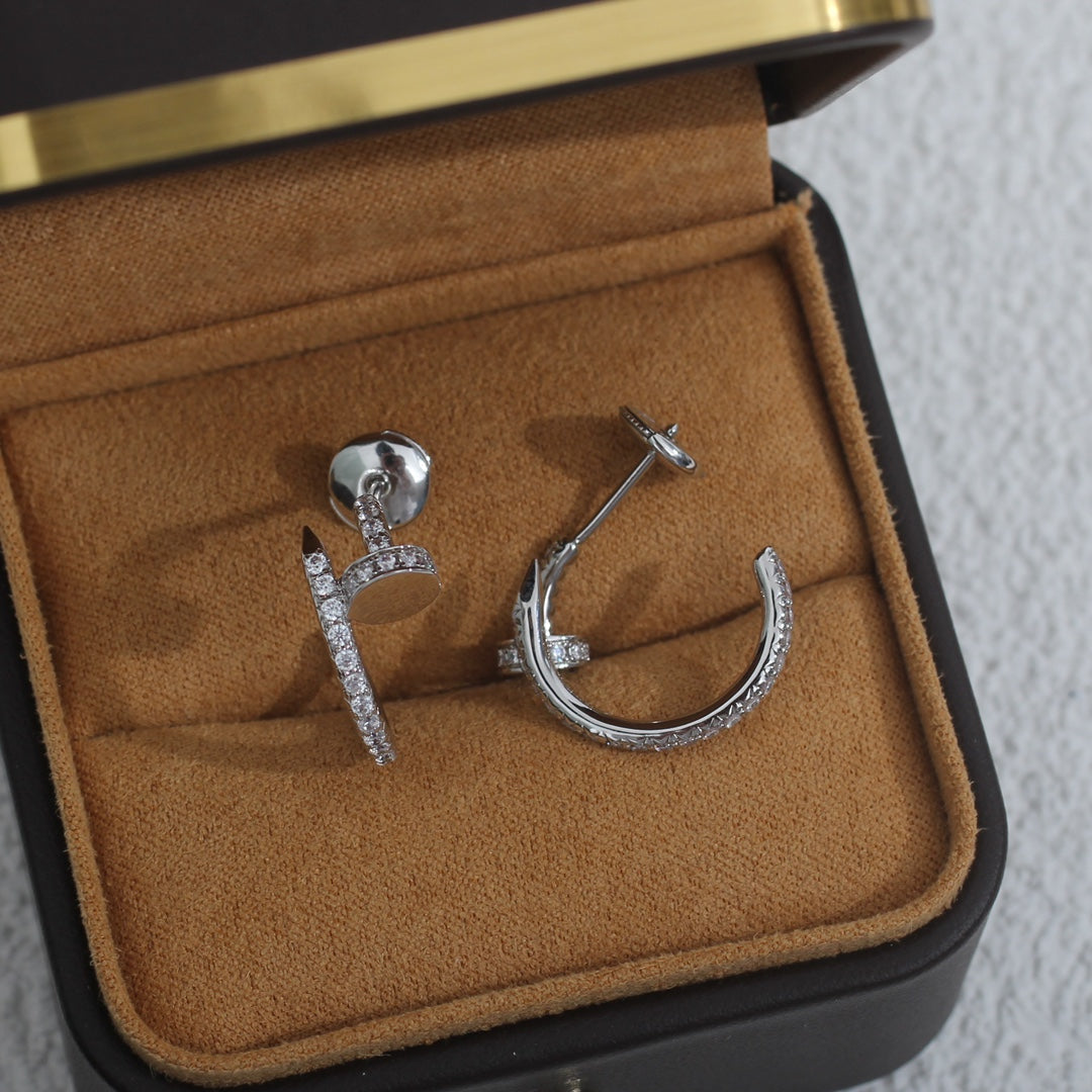 [Rose Jewelrys]JUSTE EARRINGS 12.75MM SILVER DIAMOND