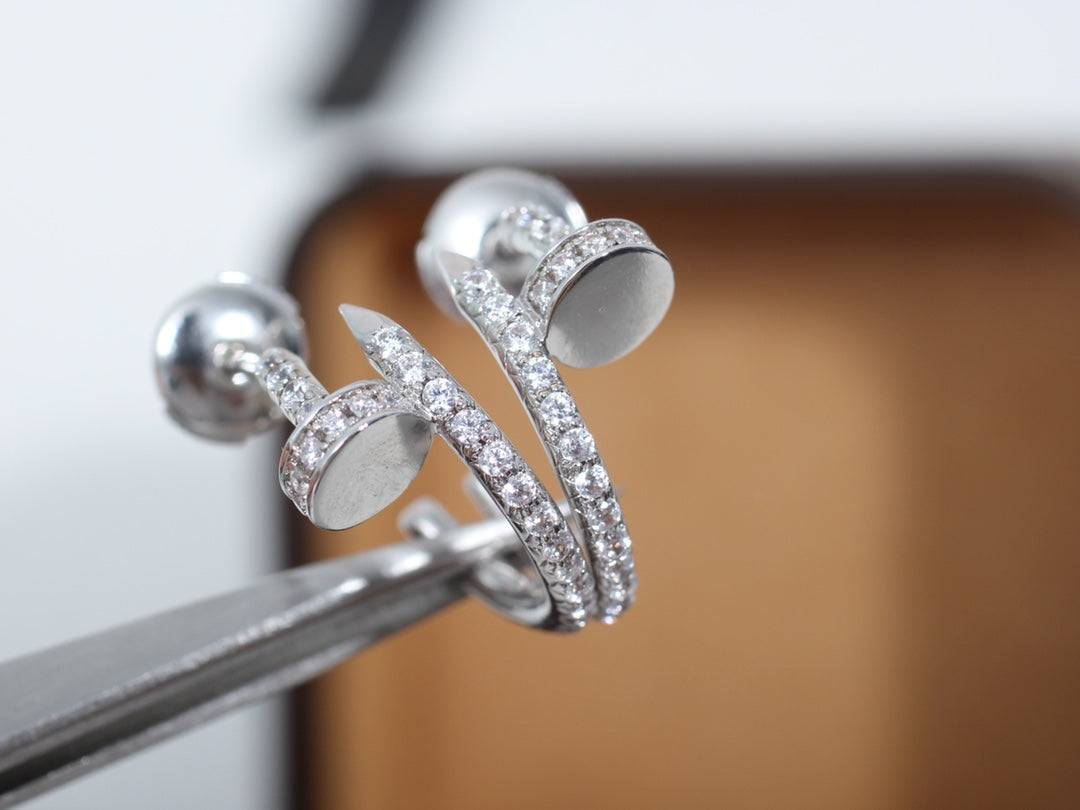 [Rose Jewelrys]JUSTE EARRINGS 12.75MM SILVER DIAMOND