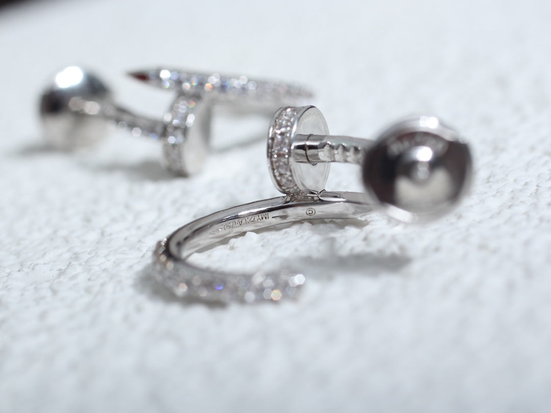 [Rose Jewelrys]JUSTE EARRINGS 12.75MM SILVER DIAMOND