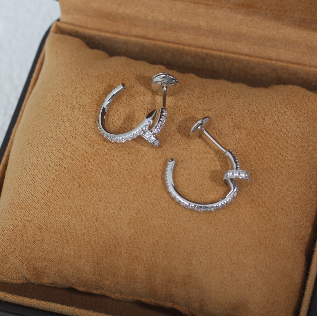 [Rose Jewelrys]JUSTE EARRINGS 12.75MM SILVER DIAMOND