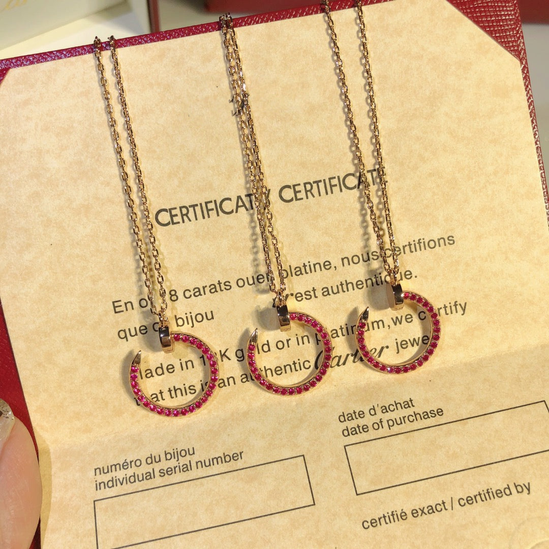 [Rose Jewelrys]JUSTE NECKLACE GOLD RED DIAMONDS