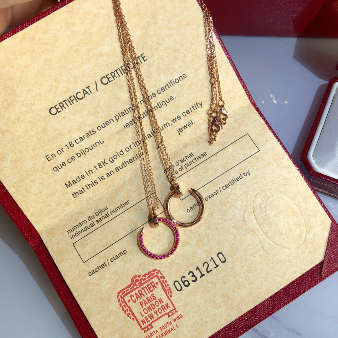 [Rose Jewelrys]JUSTE NECKLACE GOLD RED DIAMONDS