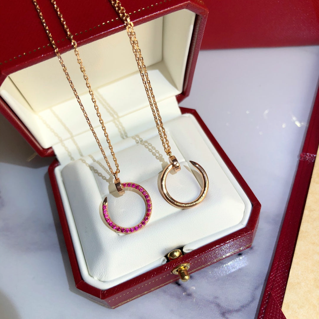 [Rose Jewelrys]JUSTE NECKLACE GOLD RED DIAMONDS