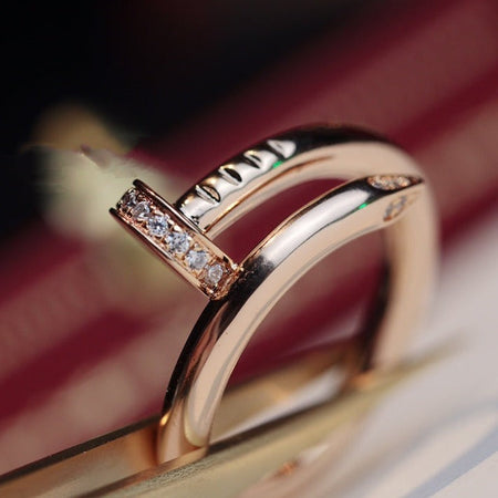 [🌹Rose💎]JUSTE RING 2.65MM PINK GOLD DIAMOND