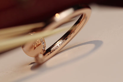 [🌹Rose💎]JUSTE RING 2.65MM PINK GOLD DIAMOND