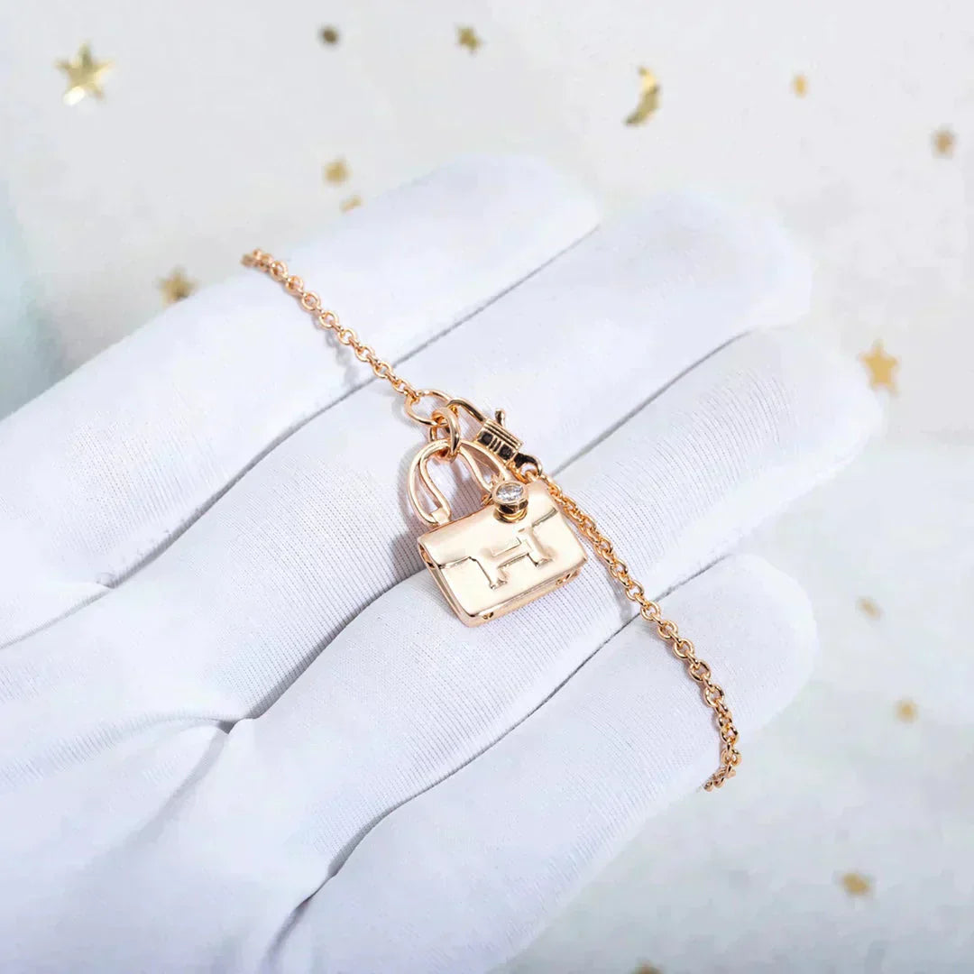 [Rose Jewelrys]AMULETTE PEDANT ROSE GOLD NECKLACE
