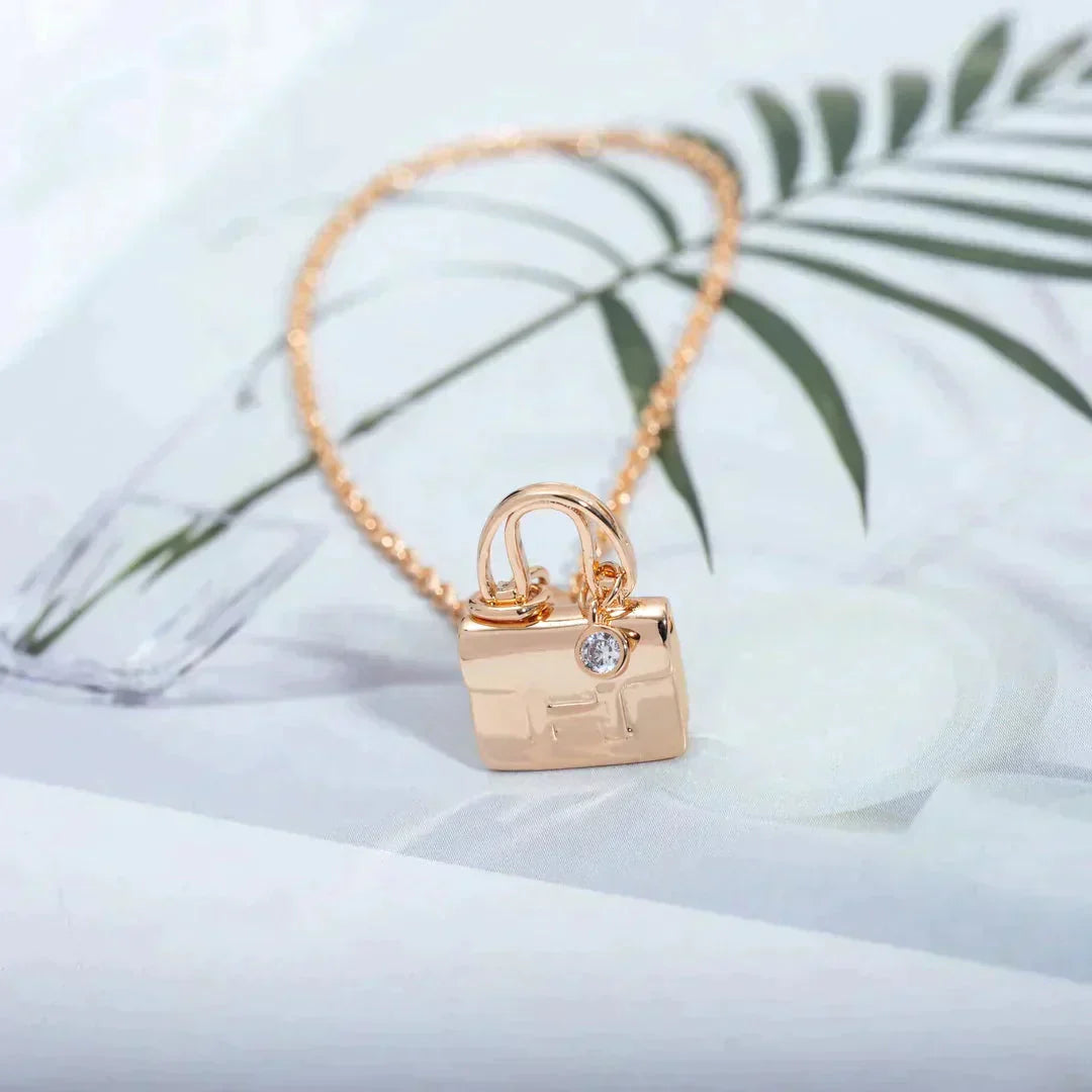 [Rose Jewelrys]AMULETTE PEDANT ROSE GOLD NECKLACE