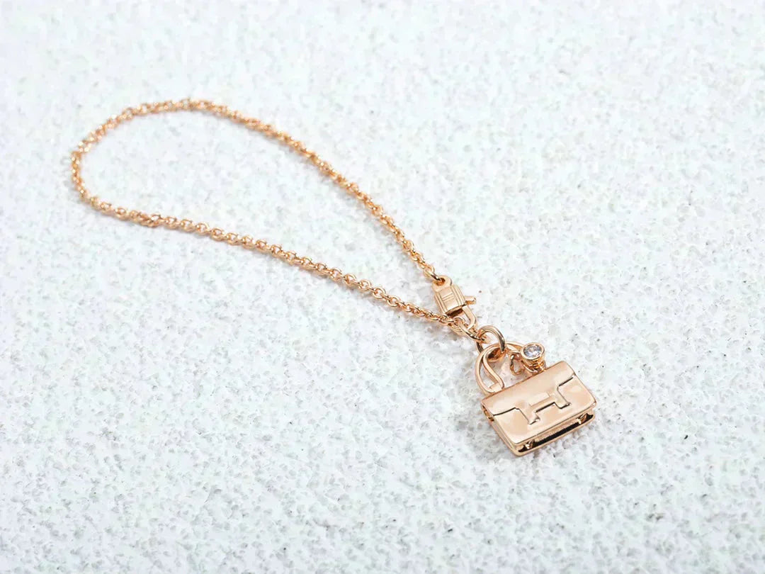 [Rose Jewelrys]AMULETTE PEDANT ROSE GOLD NECKLACE