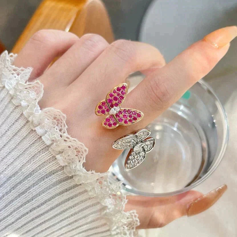 [Rose Jewelrys]TWIN BUTTERFLY DIAMOND RING