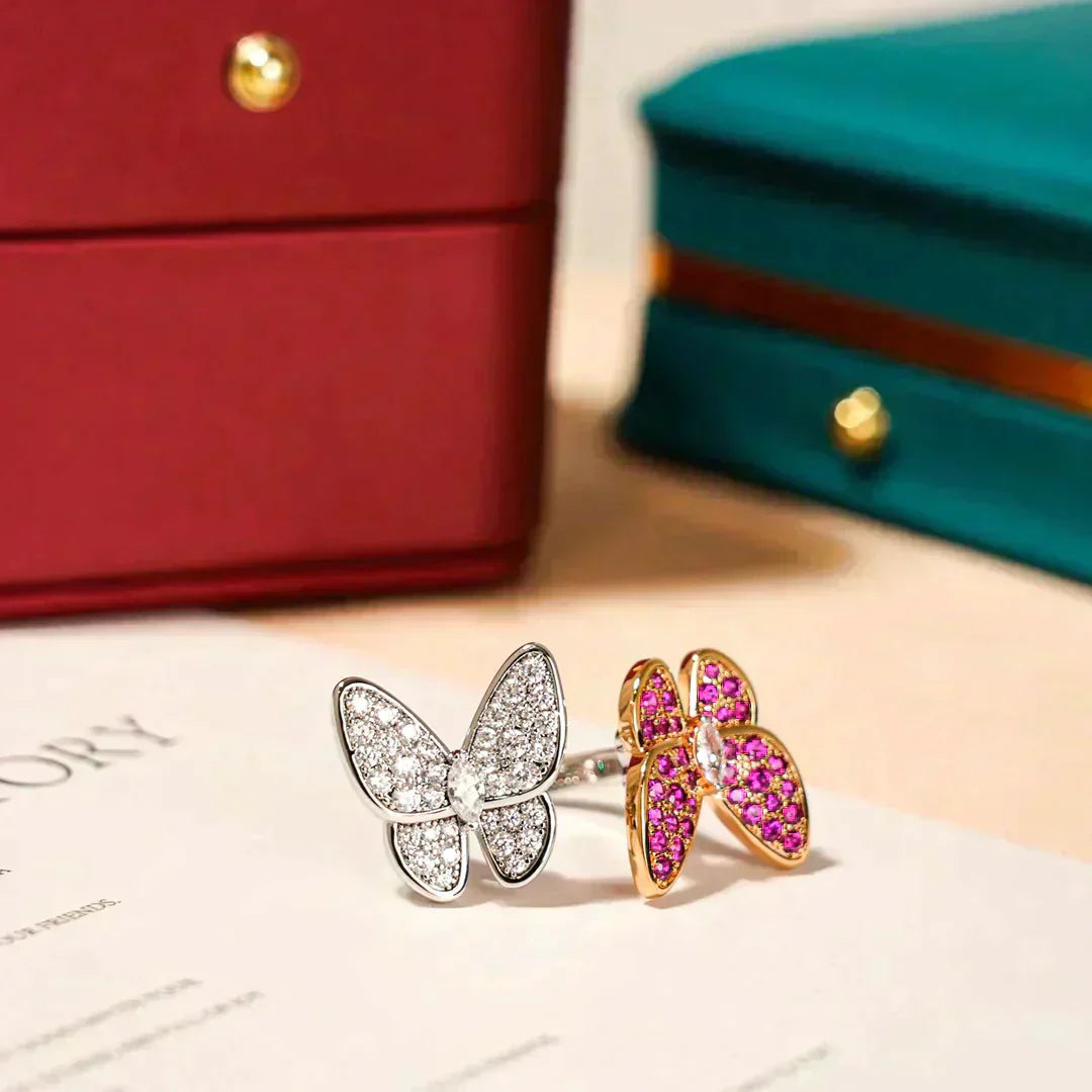 [Rose Jewelrys]TWIN BUTTERFLY DIAMOND RING