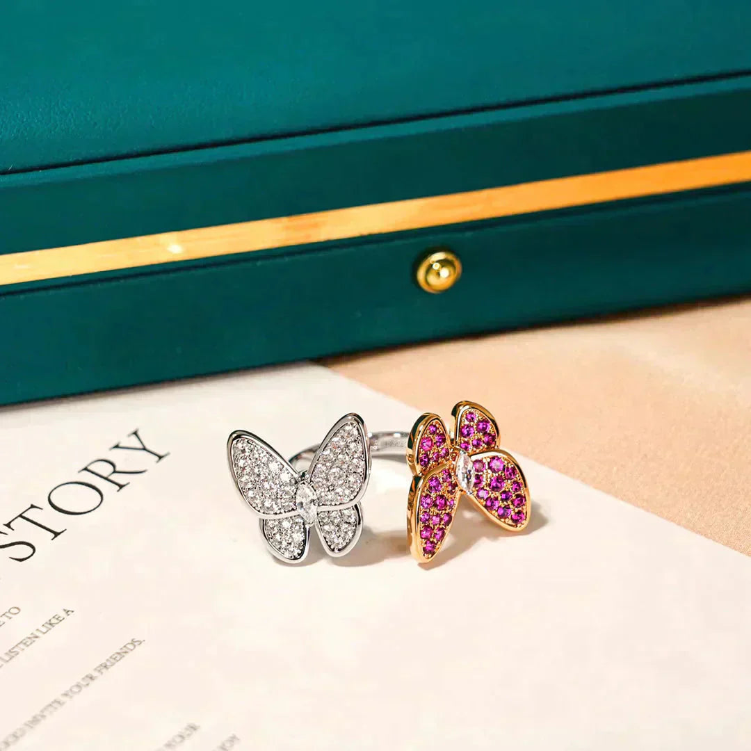 [Rose Jewelrys]TWIN BUTTERFLY DIAMOND RING