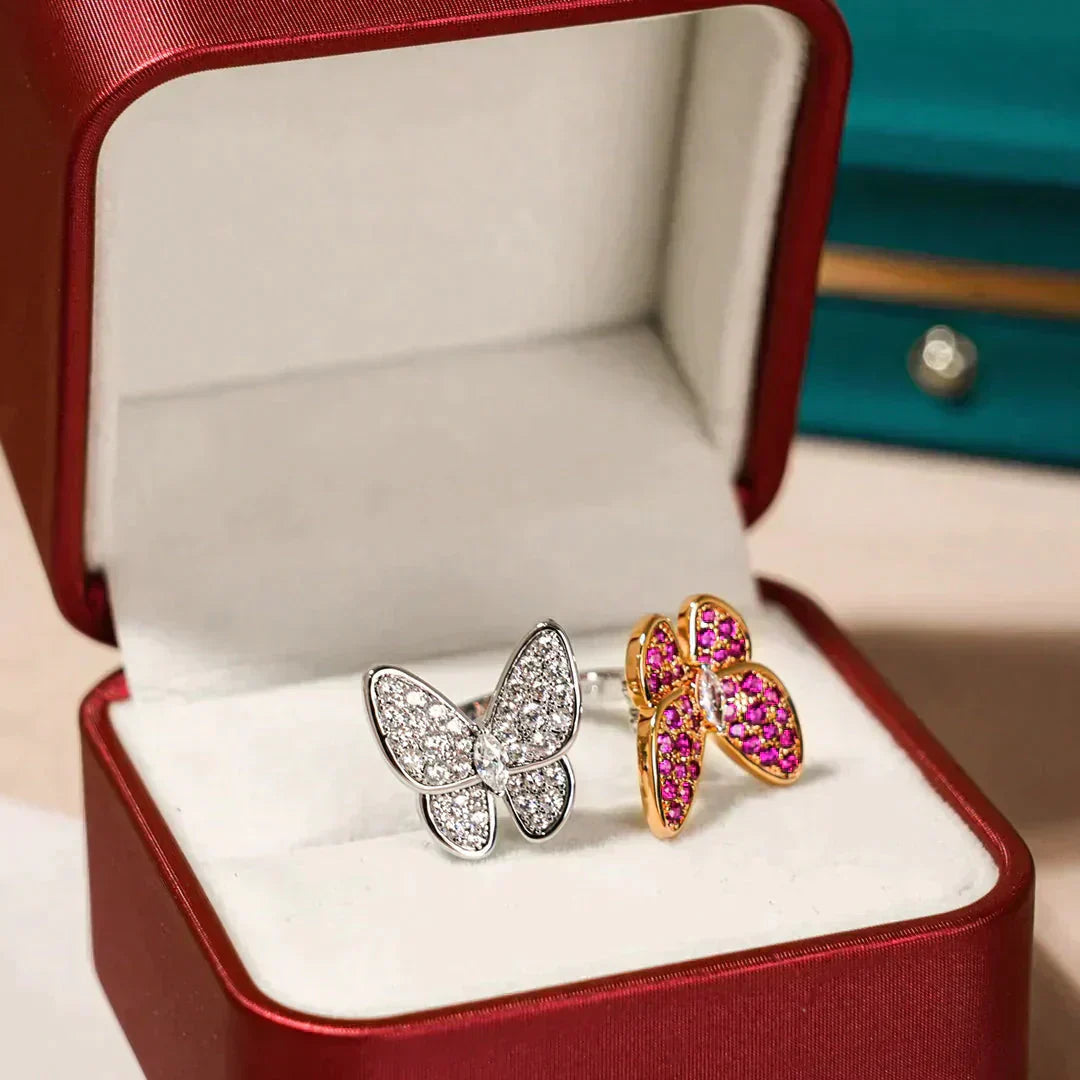 [Rose Jewelrys]TWIN BUTTERFLY DIAMOND RING