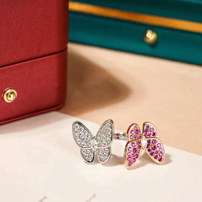 [Rose Jewelrys]TWIN BUTTERFLY DIAMOND RING