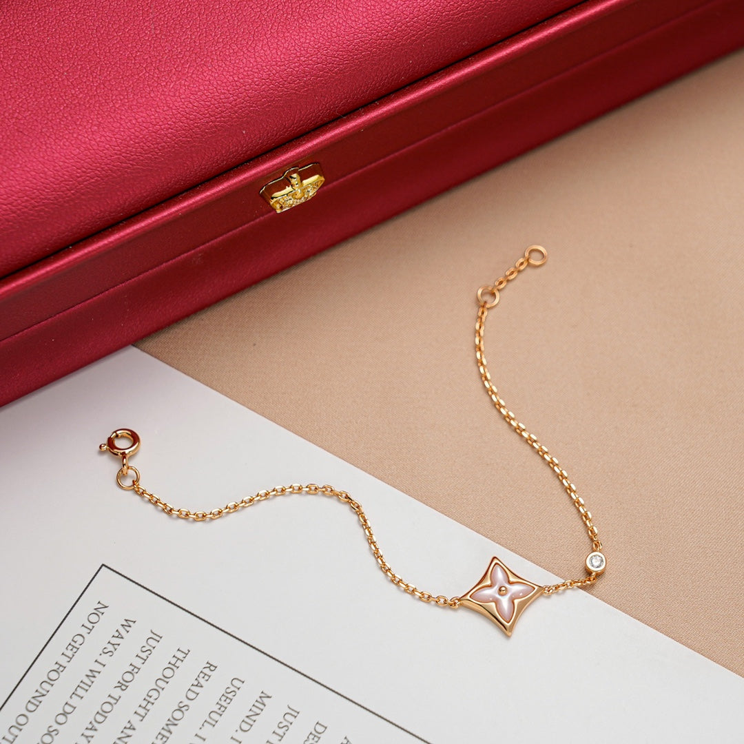 [Rose Jewelrys]STAR 1 DIAMOND PINK GOLD BRACELET