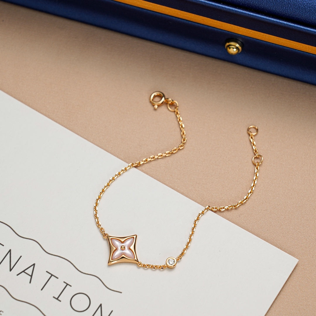 [Rose Jewelrys]STAR 1 DIAMOND PINK GOLD BRACELET