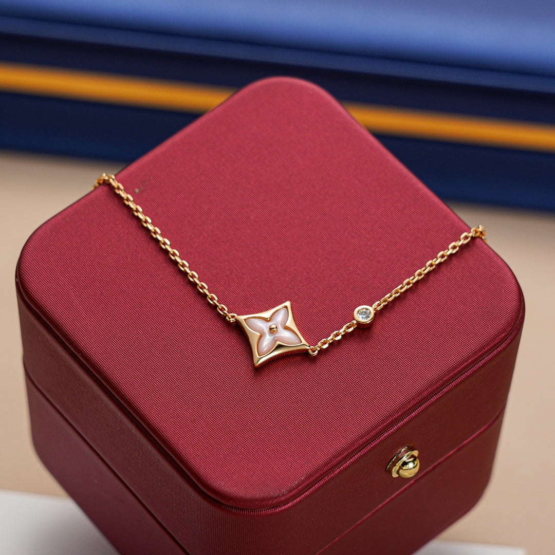 [Rose Jewelrys]STAR 1 DIAMOND PINK GOLD BRACELET