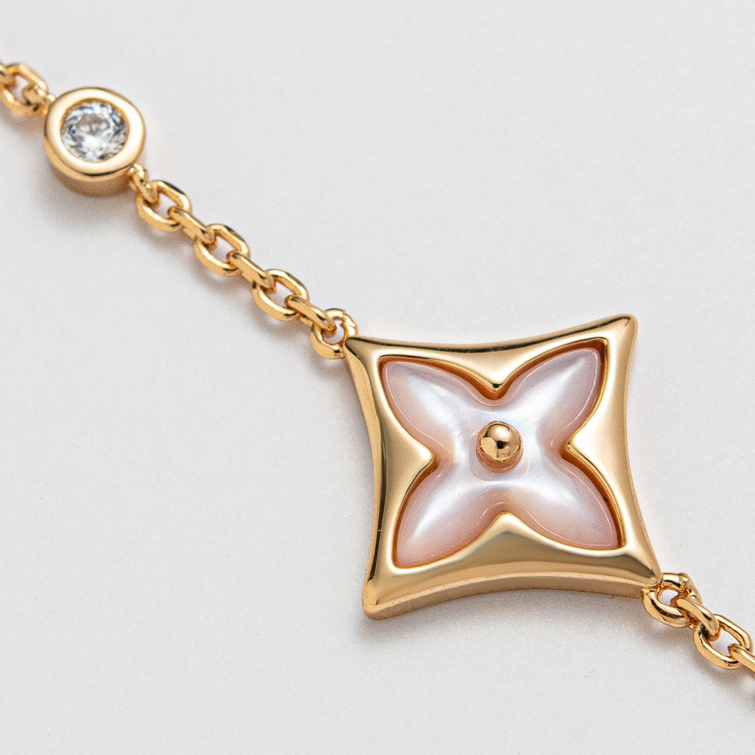 [Rose Jewelrys]STAR 1 DIAMOND PINK GOLD BRACELET