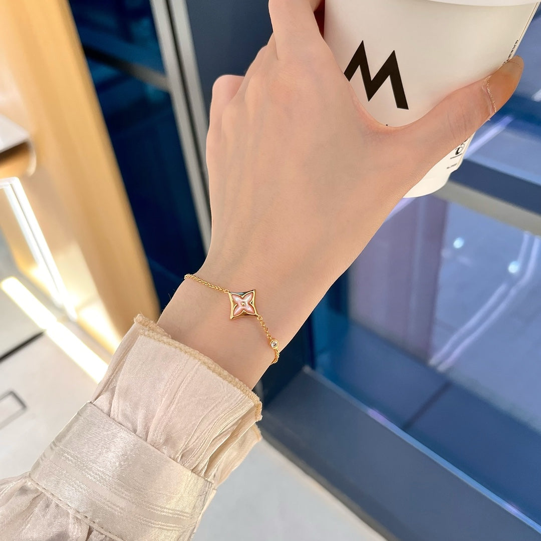 [Rose Jewelrys]STAR 1 DIAMOND PINK GOLD BRACELET