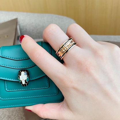 [Rose Jewelrys]ZERO 1 PINK GOLD BLACK CERAMIC RING