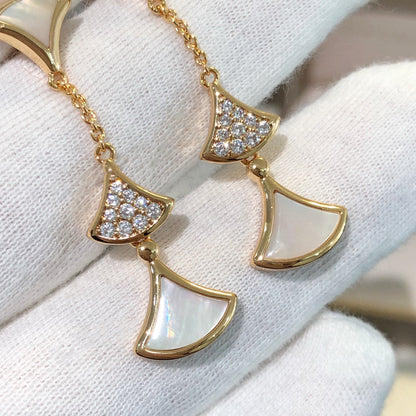 [Rose Jewelrys]DREAM EARRINGS 3 MOTIFS DIAMOND MOP PINK GOLD