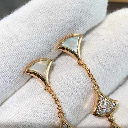 [Rose Jewelrys]DREAM EARRINGS 3 MOTIFS DIAMOND MOP PINK GOLD