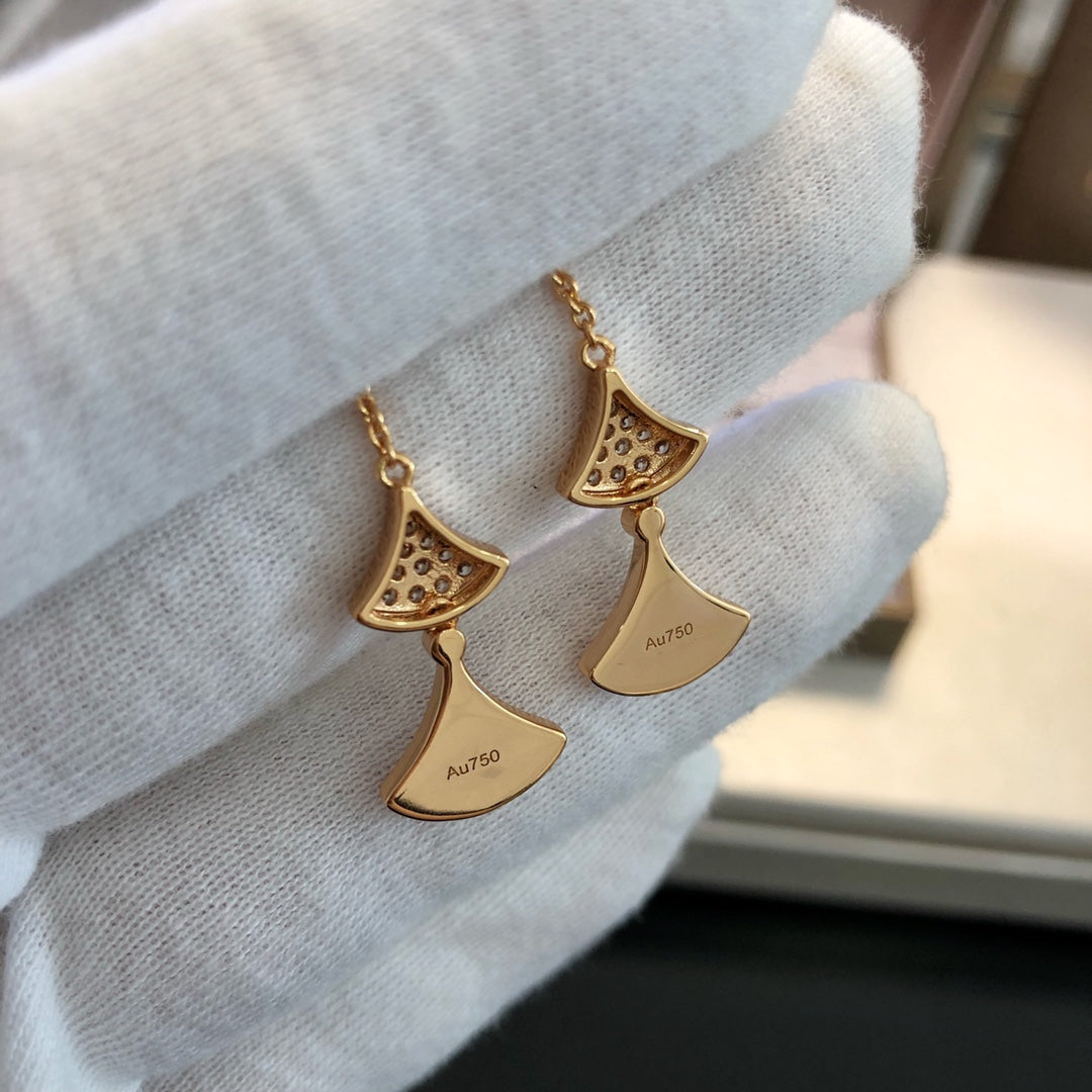 [Rose Jewelrys]DREAM EARRINGS 3 MOTIFS DIAMOND MOP PINK GOLD