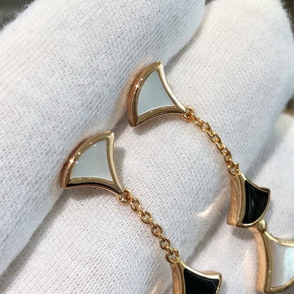 [Rose Jewelrys]DREAM EARRINGS 3 MOTIFS ONYX MOP PINK GOLD