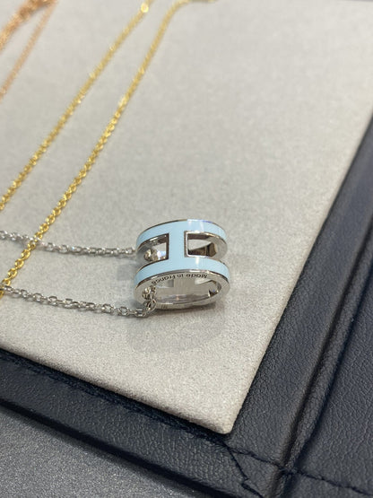 [Rose Jewelrys]POP H LIGHT BLUE NECKLACE