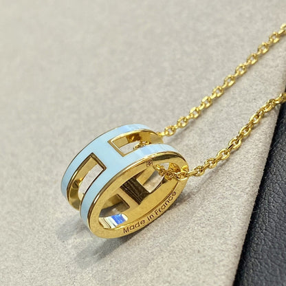 [Rose Jewelrys]POP H LIGHT BLUE NECKLACE