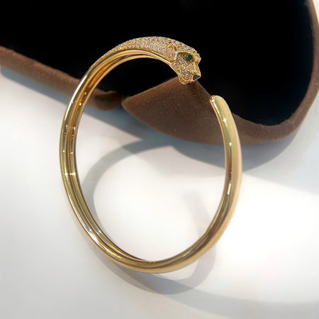 [🌹Rose💎]PANTHERE GOLD DIAMOND OPEN BRACELET