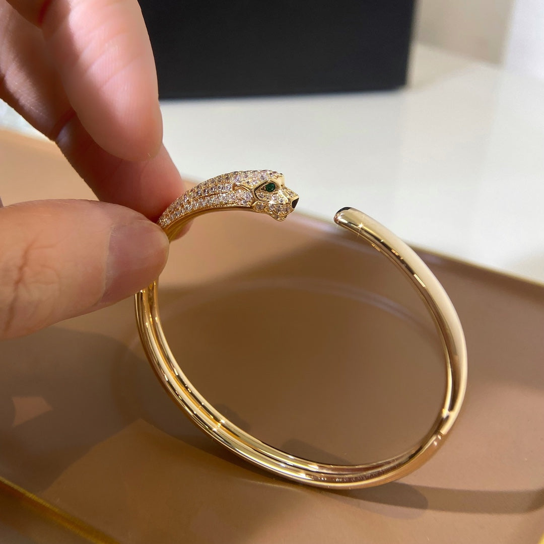 [Rose Jewelrys]PANTHERE GOLD DIAMOND OPEN BRACELET