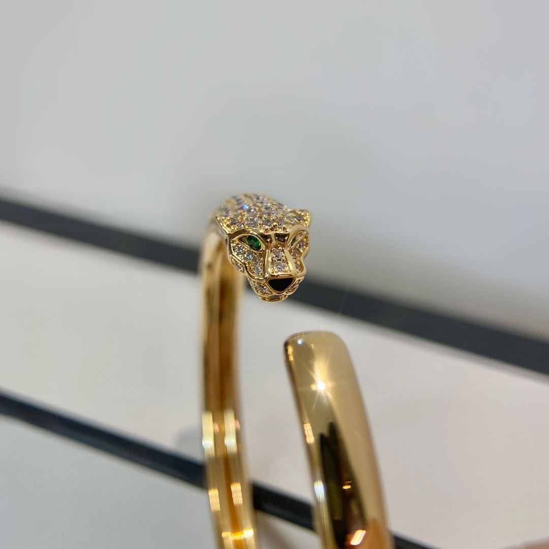 [Rose Jewelrys]PANTHERE GOLD DIAMOND OPEN BRACELET