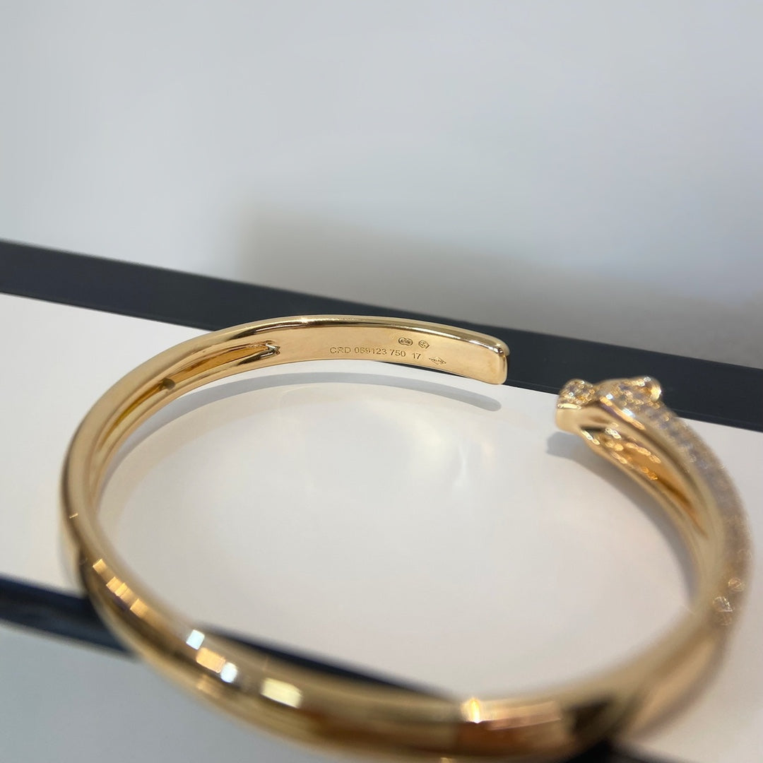 [Rose Jewelrys]PANTHERE GOLD DIAMOND OPEN BRACELET