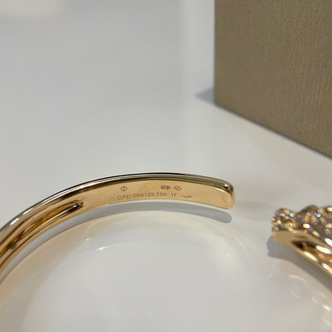 [Rose Jewelrys]PANTHERE GOLD DIAMOND OPEN BRACELET