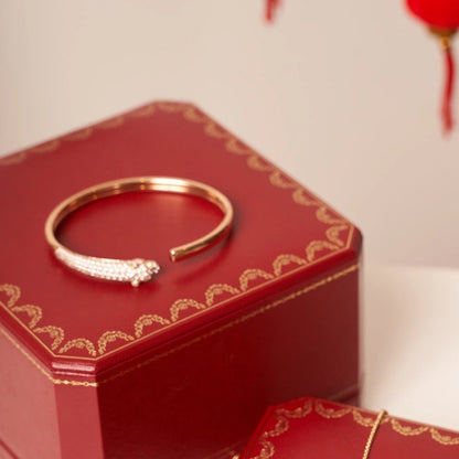 [Rose Jewelrys]PANTHERE ROSE GOLD DIAMOND OPEN BRACELET