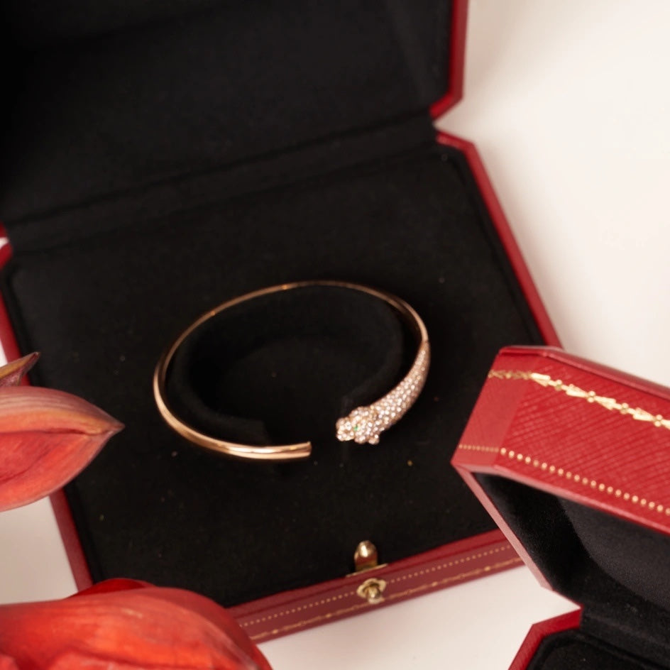 [Rose Jewelrys]PANTHERE ROSE GOLD DIAMOND OPEN BRACELET