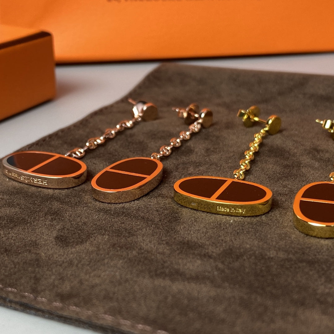 [Rose Jewelrys]CHAINE VERSO BLACK CERAMIC EARRINGS