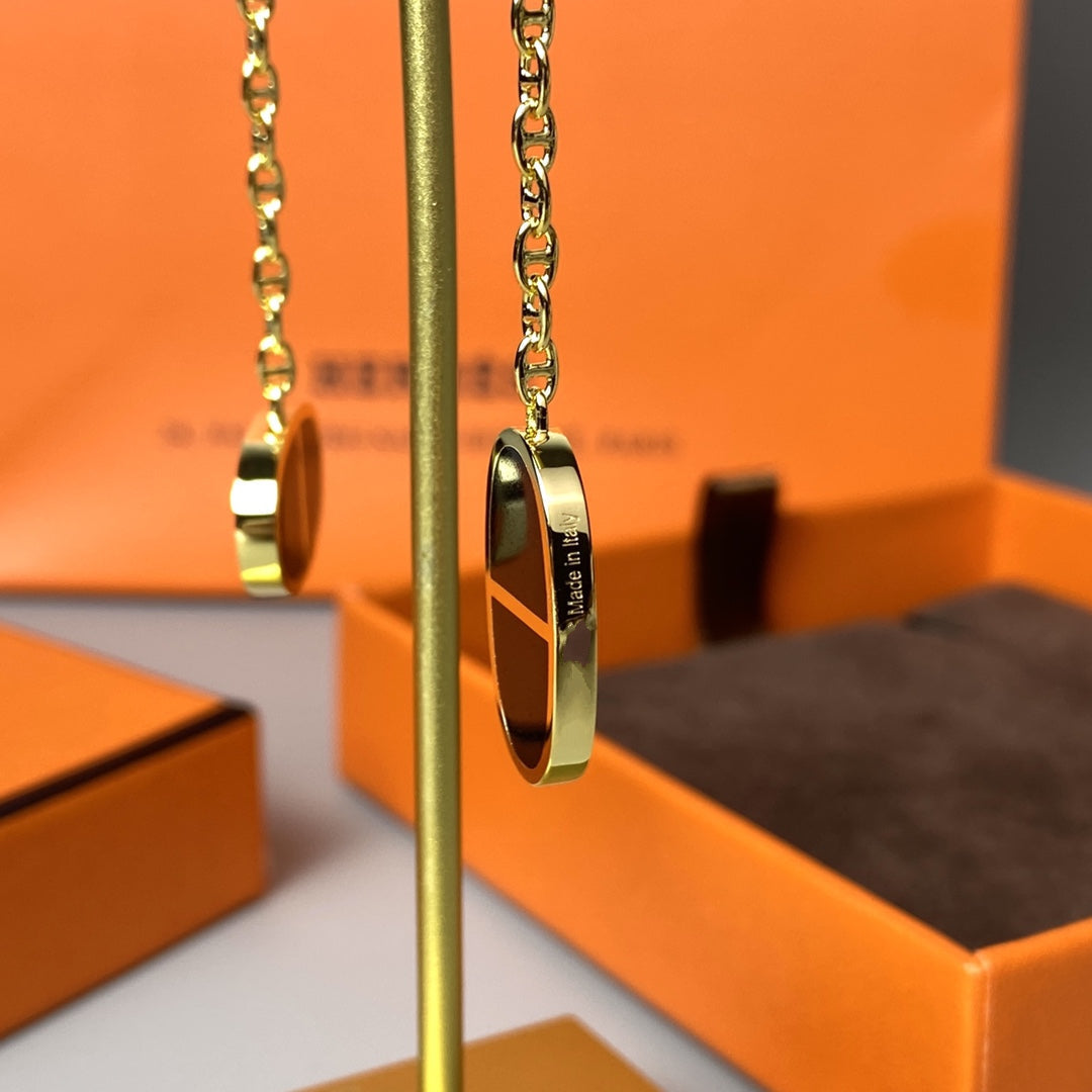 [Rose Jewelrys]CHAINE VERSO BLACK CERAMIC EARRINGS