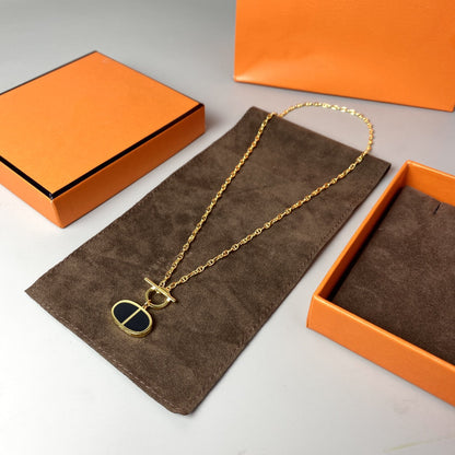 [Rose Jewelrys]CHAINE VERSO BLACK CERAMIC NECKLACE