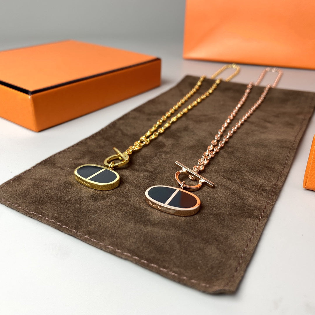 [Rose Jewelrys]CHAINE VERSO BLACK CERAMIC NECKLACE
