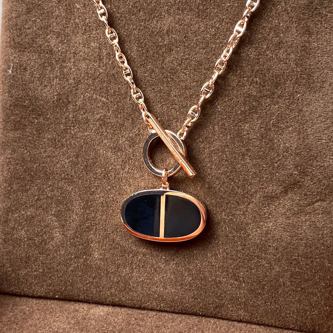 []CHAINE VERSO BLACK CERAMIC NECKLACE