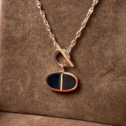 []CHAINE VERSO BLACK CERAMIC NECKLACE