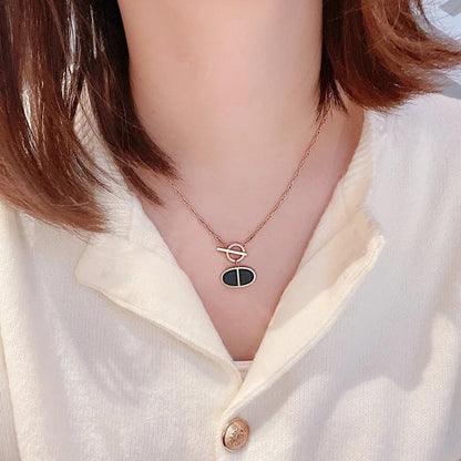 [Rose Jewelrys]CHAINE VERSO BLACK CERAMIC NECKLACE
