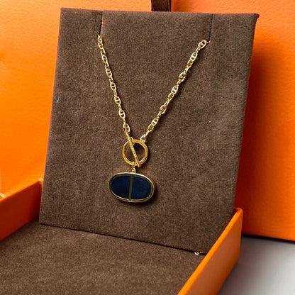 [Rose Jewelrys]CHAINE VERSO BLACK CERAMIC NECKLACE