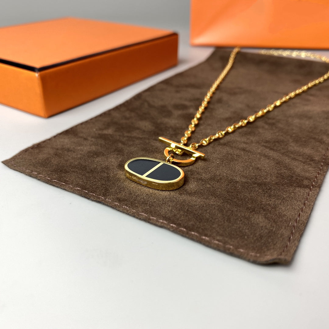 [Rose Jewelrys]CHAINE VERSO BLACK CERAMIC NECKLACE
