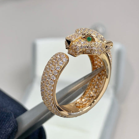 [🌹Rose💎]PANTHERE PINK GOLD DIAMOND RING