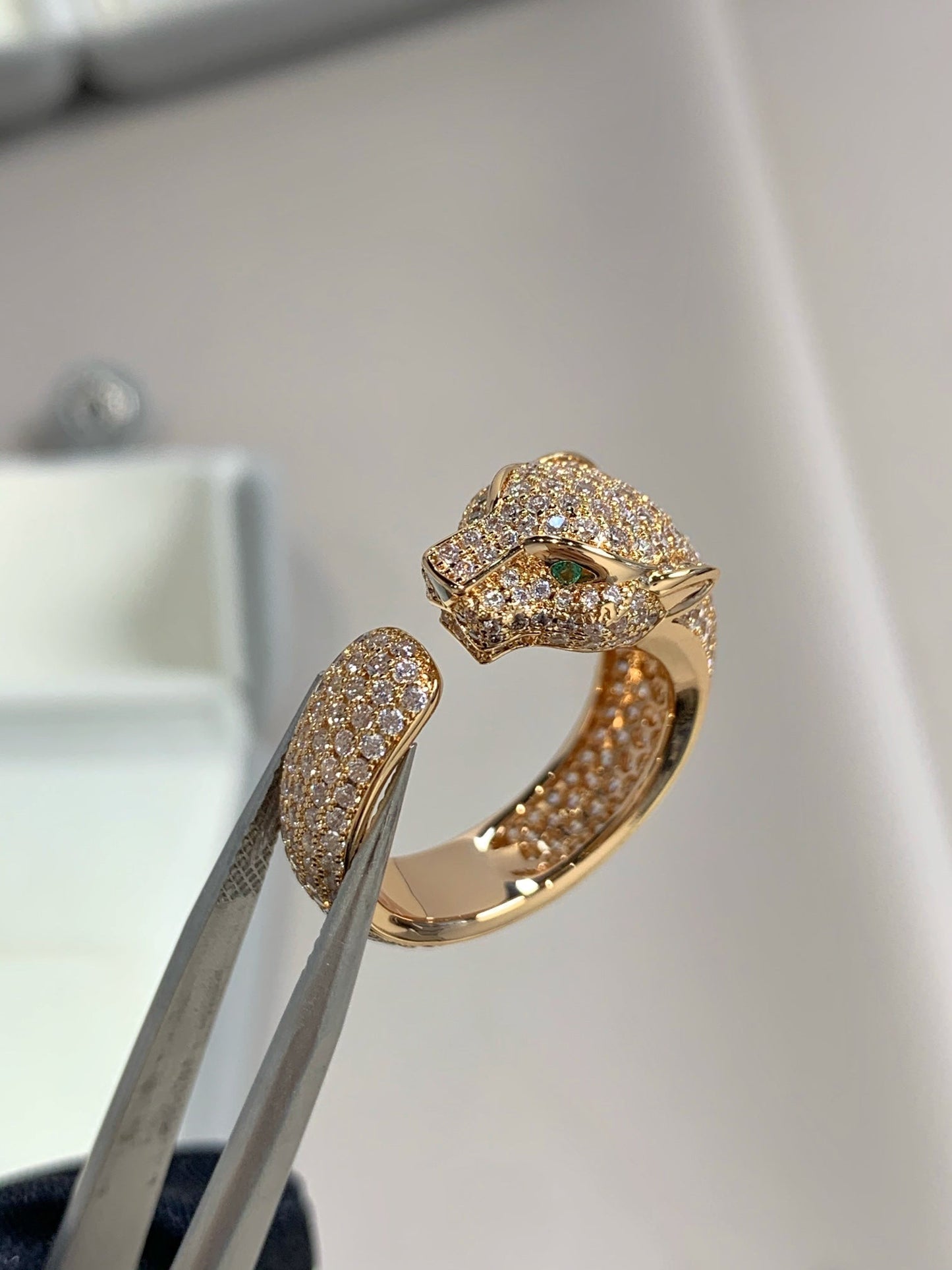 []PANTHERE PINK GOLD DIAMOND RING
