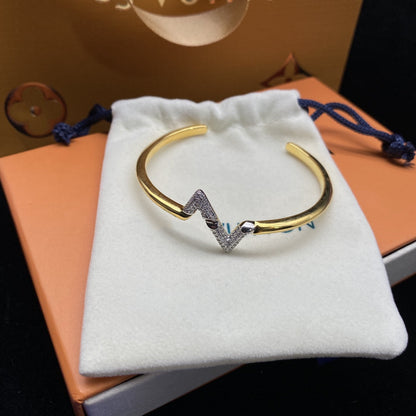 [Rose Jewelrys]VOLTE UPSITE DOWN DIAMOND GOLD OPEN BRACELET